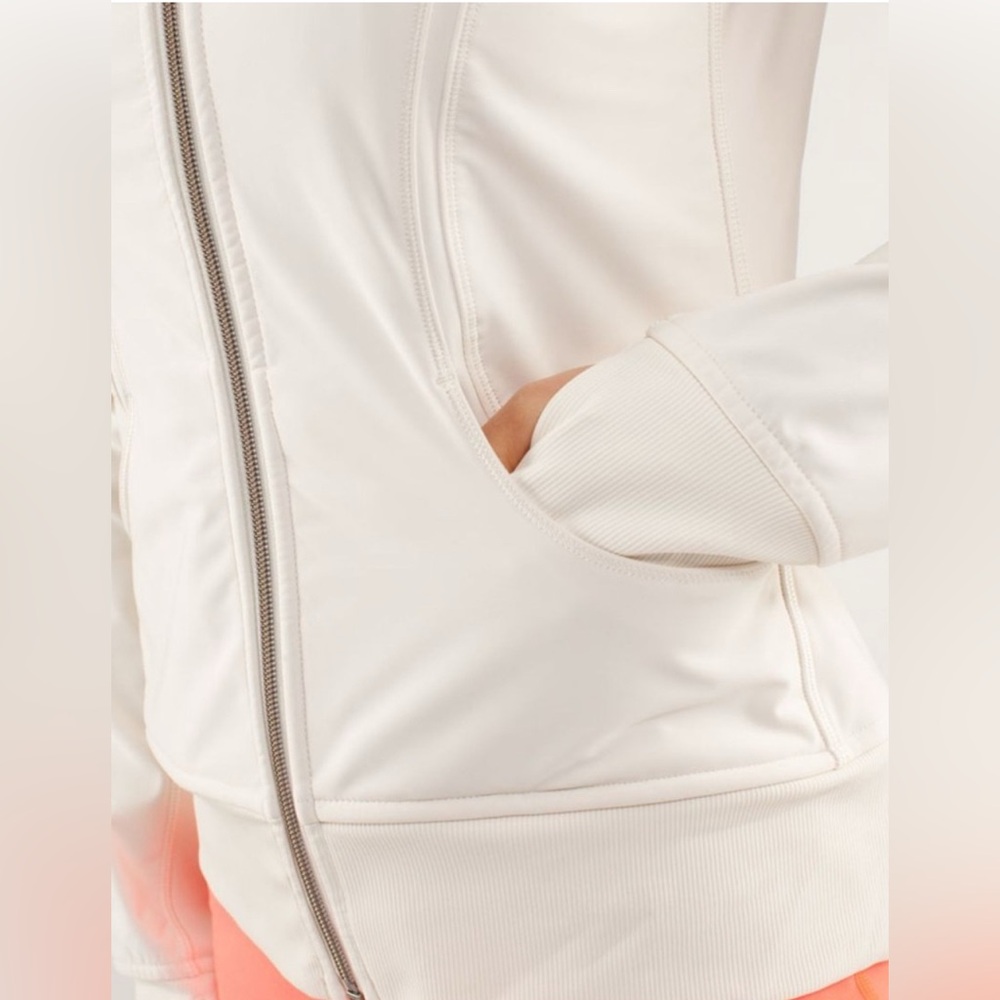 Lululemon Athletica Cream Softshell Limited Edition Uba Jacket Activewear Coat - Picture 2 of 15